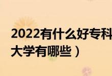 2022有什么好专科院校（2022好一点的专科大学有哪些）