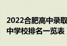 2022合肥高中录取分数线（2022最新合肥高中学校排名一览表）