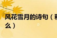 风花雪月的诗句（和风花雪月有关的诗句有什么）