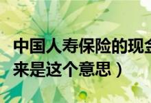 中国人寿保险的现金价值什么意思（才知道原来是这个意思）