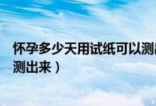 怀孕多少天用试纸可以测出俩杠来（怀孕多少天用试纸可以测出来）