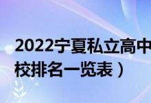 2022宁夏私立高中分数线（2022宁夏高中学校排名一览表）