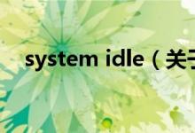 system idle（关于system idle的介绍）