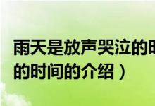 雨天是放声哭泣的时间（关于雨天是放声哭泣的时间的介绍）