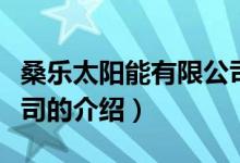 桑乐太阳能有限公司（关于桑乐太阳能有限公司的介绍）
