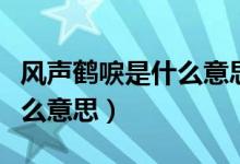 风声鹤唳是什么意思形容什么（风声鹤唳是什么意思）