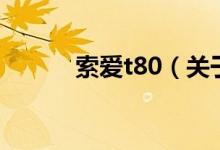 索爱t80（关于索爱t80的介绍）