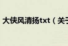 大侠风清扬txt（关于大侠风清扬txt的介绍）