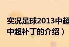 实况足球2013中超补丁（关于实况足球2013中超补丁的介绍）