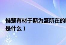 惟楚有材于斯为盛所在的哪个省（惟楚有才于斯为盛的意思是什么）