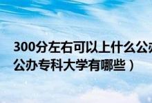 300分左右可以上什么公办专科学校（2022年300分左右的公办专科大学有哪些）