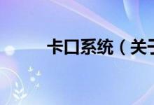 卡口系统（关于卡口系统的介绍）