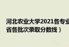 河北农业大学2021各专业录取线（河北农业大学2021年各省各批次录取分数线）