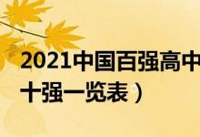 2021中国百强高中排名（2022全国高中排名十强一览表）