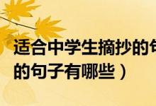 适合中学生摘抄的句子英语（适合中学生摘抄的句子有哪些）