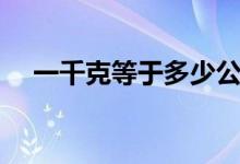 一千克等于多少公顷（一千克等于几斤）