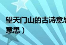 望天门山的古诗意思最简单（望天门山的古诗意思）