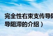 完全性右束支传导阻滞(关于完全性右束支传导阻滞的介绍)