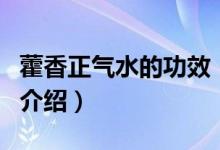 藿香正气水的功效(关于藿香正气水的功效的介绍)