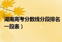 湖南高考分数线分段排名（2022年湖南高考成绩排名及一分一段表）