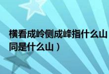 横看成岭侧成峰指什么山（横看成岭侧成峰侧远近高低各不同是什么山）