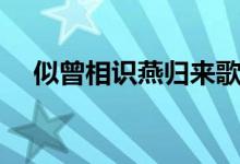 似曾相识燕归来歌曲（似曾相识燕归来）