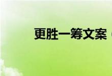 更胜一筹文案(更胜一筹的意思)