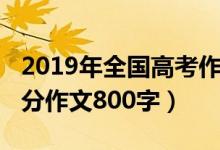 2019年全国高考作文满分（2019全国高考满分作文800字）