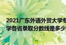 2021广东外语外贸大学专业分数线（2021广东外语外贸大学各省录取分数线是多少）