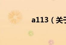 a113（关于a113的介绍）