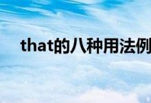 that的八种用法例句（that的八种用法）