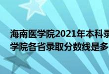 海南医学院2021年本科录取分数线是多少（2021年海南医学院各省录取分数线是多少）