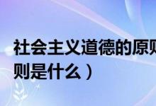 社会主义道德的原则是啥（社会主义道德的原则是什么）