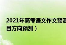 2021年高考语文作文预测的方向（2022年高考语文作文题目方向预测）