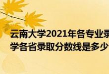 云南大学2021年各专业录取分数线是多少（2021年云南大学各省录取分数线是多少）