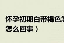 怀孕初期白带褐色怎么办（怀孕初期白带褐色怎么回事）