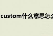 custom什么意思怎么读(custom什么意思)