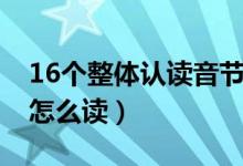 16个整体认读音节视频（16个整体认读音节怎么读）