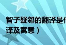 智子疑邻的翻译是什么及启示（智子疑邻的翻译及寓意）