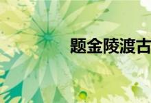 题金陵渡古诗（题金陵渡）