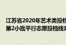 江苏省2020年艺术类投档线（江苏2022艺术类本科提前批第2小批平行志愿投档线汇总）