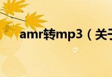 amr转mp3（关于amr转mp3的介绍）