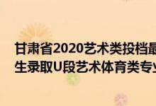 甘肃省2020艺术类投档最低分（2022年甘肃省普通高校招生录取U段艺术体育类专业投档最低分）