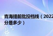 青海提前批投档线（2022青海高考提前本科批C段投档最低分是多少）