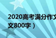 2020高考满分作文80篇（2020高考满分作文800字）