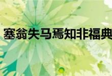 塞翁失马焉知非福典故原文（塞翁失马原文）