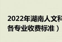 2022年湖南人文科技学院学费多少钱（一年各专业收费标准）
