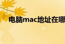 电脑mac地址在哪（电脑mac地址查询）