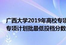 广西大学2019年高校专项计划录取分数线（广西2022高校专项计划批最低投档分数线是多少）
