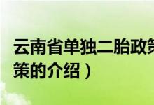 云南省单独二胎政策（关于云南省单独二胎政策的介绍）